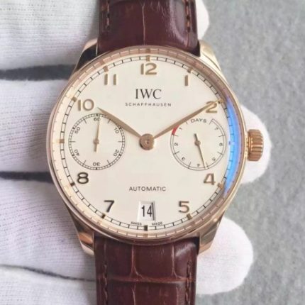 Replica IWC ZF Portuguese IW500701 RG White Dial Leather Strap A52010