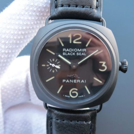 Replica Panerai XF PAM292 Real Ceramic Black Leather Strap A6497