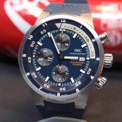 Replica IWC Aquatimer Chronograph Cousteau Divers Blue Dial