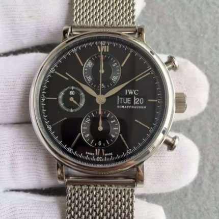 Replica IWC V6 Portofino IW391010 Chronograph Black Dial