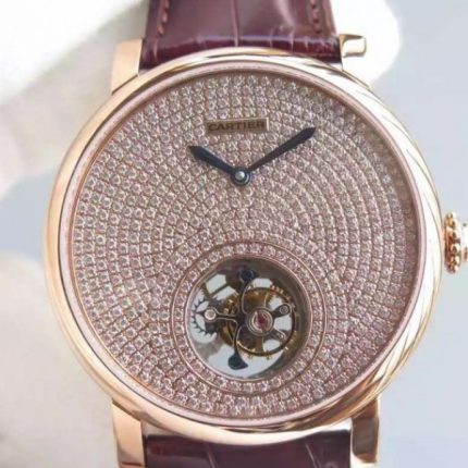 Replica Cartier Rotonde De Cartier Tourbillon RG Diamonds Dial