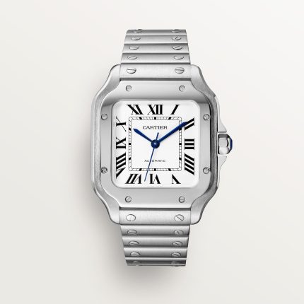 Fake Cartier watch Santos medium model Manufacture mechanical movement Steel Silver Dial WSSA0029 AF(1:1 replica)