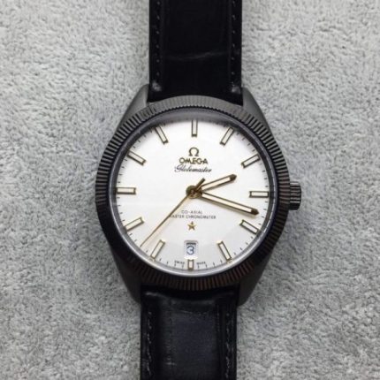 Replica Omega Globemaster Master DLC RG Pointer White Dial Leather Strap A8900