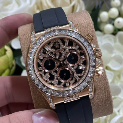 Rolex Daytona 116588TBR Giraffeb Chestnut Brown Dial Gold Wrapped   Moissanite Diamonds 40mm