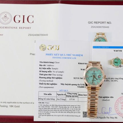 Rolex Best Replica Watch Day-Date 128238 Dial Turquoise Gold Wrapped 36mm