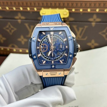 Hublot Spirit Of Big Bang King Gold Replica Watch Bezel Blue BBF Factory 42mm
