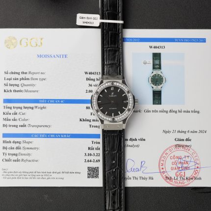 Hublot Replica 1:1 Watch Classic Fusion Black Moissanite Diamonds Factory HB 42mm