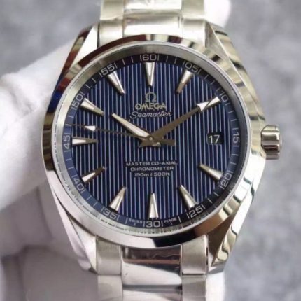 Replica Omega XF Seamaster Aqua Terra Blue Textured Dial SS Bracelet A8500