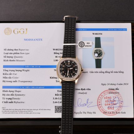 Patek Philippe Replica 1:1 Watch Aquanaut 5067 Moissanite Diamond Rose Gold Plated 35.6mm