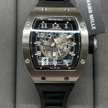 Swiss Richard Mille RM 010 Replica ?C Skeleton Dial Men's Watch With Black Rubber Strap And Sapphire Crystal
