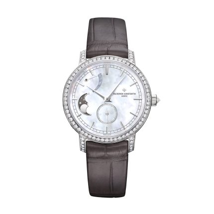 Replica Watches Fake Vacheron Constantin Traditionnelle moon phase 36 MM WHITE GOLD(1:1 replica)