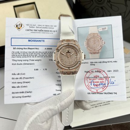 Hublot Replica Watch Big Bang One Click Custom Full Moissanite Diamonds 39mm