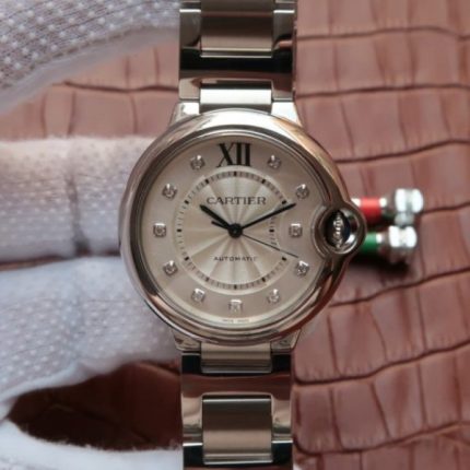 Replica Cartier JF Ballon Bleu 42mm White Textured Dial SS Bracelet MIYOTA9015