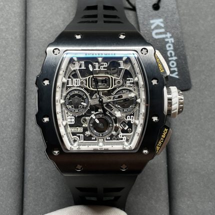 Richard Mille RM 11-03 Replica Black Ceramic Case with Black Rubber Strap | Skeleton Dial Watch For Men