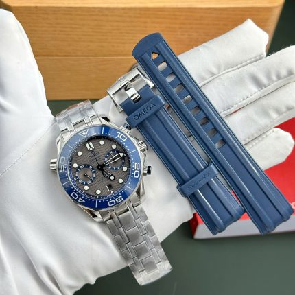 Omega Seamaster Diver 300M Chronograph Replica Watches Dial Gray N1 Factory 44mm