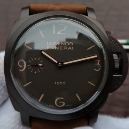 Replica Panerai XF PAM375 Brown Dial Brown Asso Strap P3000