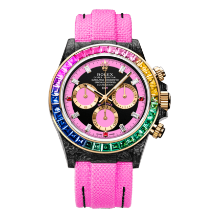 ROLEX Diw Daytona carbon rainbow pink 40mm carbon(1:1 replica)