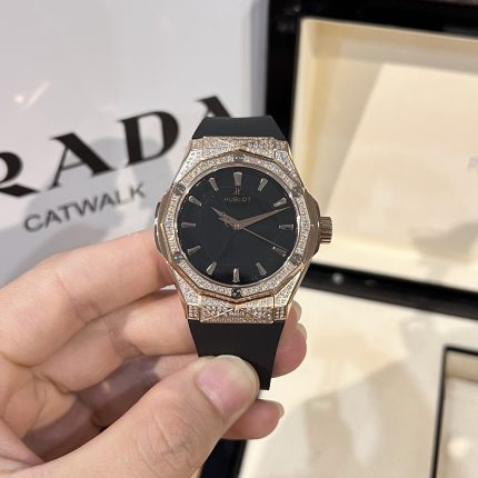 Hublot Replica Watch Orlinski King Gold Black With Full Diamond Case HBF 40mm