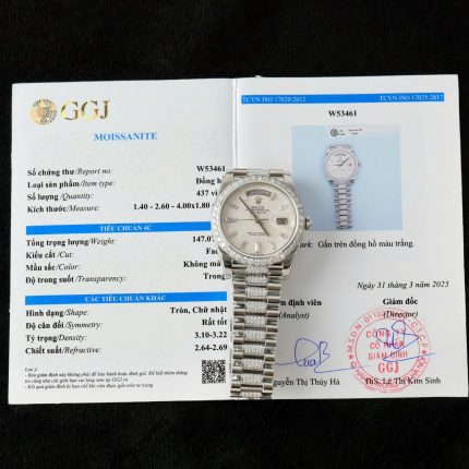 Rolex Day-Date Best Replica Watch Meteorite Dial Moissanite Diamonds Custom 40mm