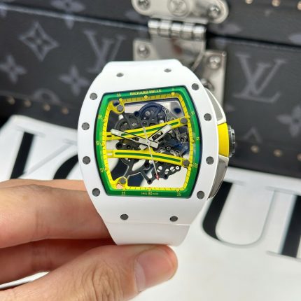 Richard Mille Best Copies Watch RM61-01 Manual Winding Yohan Blake Ceramic White ZF 42.7 50.23mm