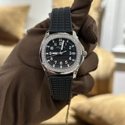 Patek Philippe Aquanaut 5067 Women s Black With Diamond Bezel Replica 1:1 Watch PPF 35.6mm