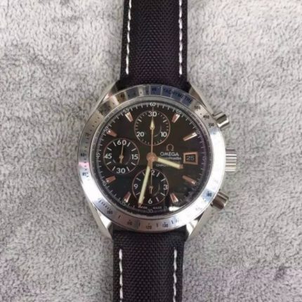 Replica Omega Speedmaster 3210 Black Dial Black Nylon Strap A7750