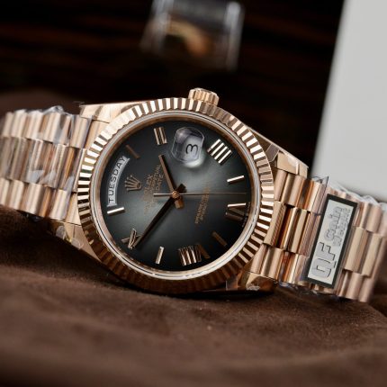Rolex Clone Watch Day-Date Dial Gray Ombre 185 Grams QF Factory 40mm