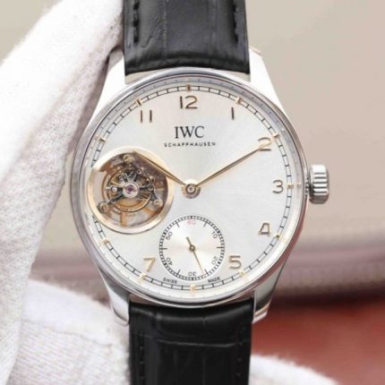 Replica IWC AZ Portuguese Tourbillon White Dial YG Markers A98900