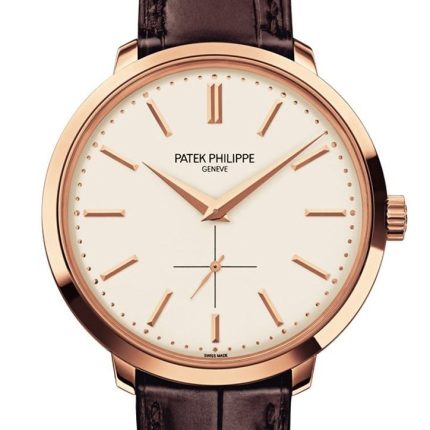 Patek Philippe Calatrava Silver Dial 18k Rose Gold Leather 38mm Men's Watch 5123R-001(1:1 replica)