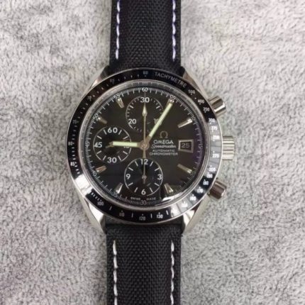 Replica Omega Speedmaster 3210.50.00 Black Dial/Bezel Black Nylon Strap
