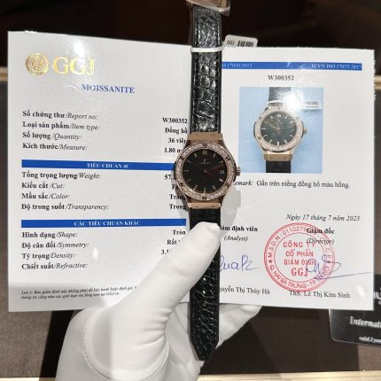 Hublot Classic Fusion Replica Watch Moissanite Diamond 33mm