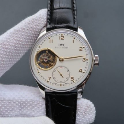 Replica IWC AZ Portuguese Tourbillon White Dial YG Markers