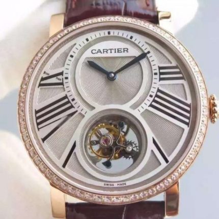 Replica Cartier Rotonde De Cartier Tourbillon RG Diamonds Bezel