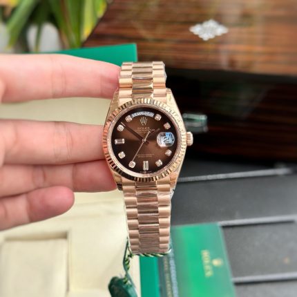 Rolex Clone Watch Day-Date Dial Chocolate EW Factory 36mm