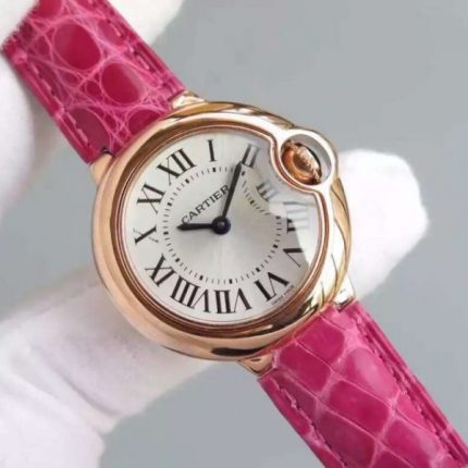 Replica Cartier Ballon Bleu Ladies 28mm RG White Dial Ronda Quartz