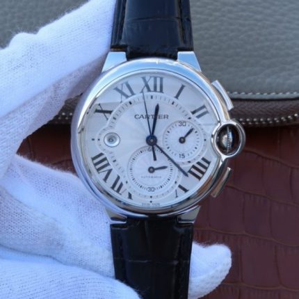 Replica Cartier Ballon Bleu De Cartier Chrono SS White Dial A8101