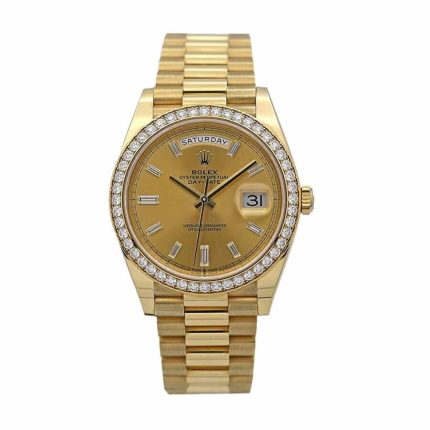 Rolex Day-Date 228348RBR KW Yellow Gold   Diamonds Champagne Dial Replica