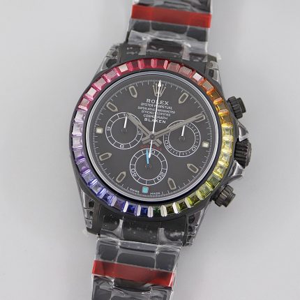 Rolex Daytona Ice Randy - Rainbow Diamonds Modified - Black(1:1 replica)