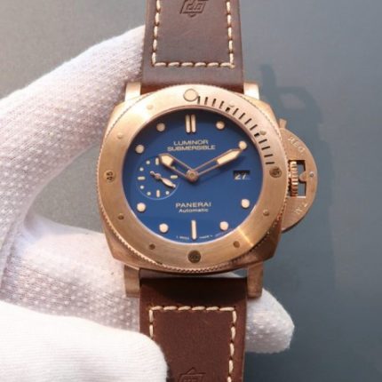 Replica Panerai ZF PAM671 Blue Dial Dark Brown Leather Strap P.9010