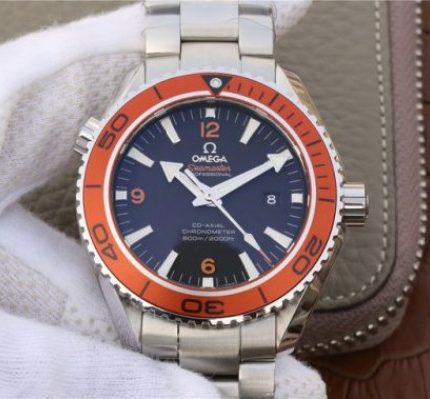 Replica Omega Planet Ocean Professional Orange Bezel 45mm OMF SS Bracelet A8500