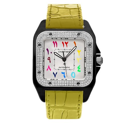 Fake Cartier Replica Watch Santos 100 Anniversary Rainbow Limited Edition Black Custom DLC-PVD(1:1 replica)