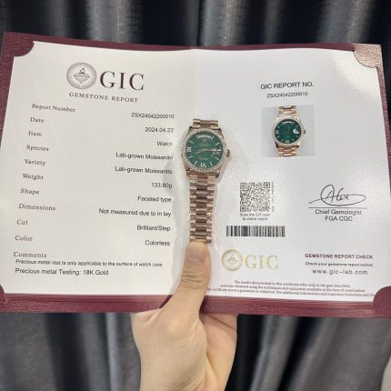 Rolex Best Replica Watch Day-Date 128235 Gold Wrapped And Moissanite Diamond Custom 36mm