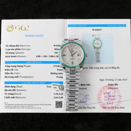 Rolex Day-Date Men Replica Watch Diamonds Moissanite + Sapphire Baguette Custom 40mm