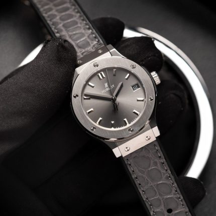 Hublot Women s Replica 11 Watch Gray Dial Leather Strap HBF 33mm