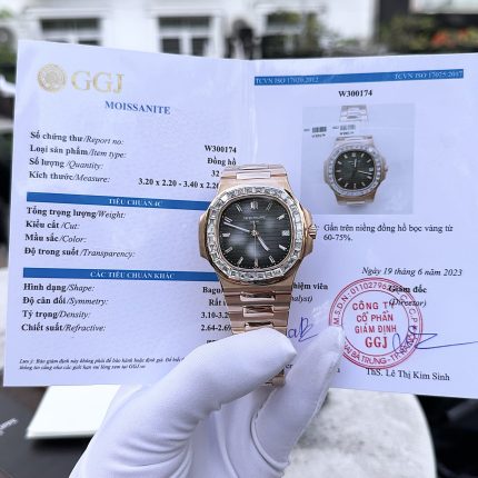 Patek Philippe Nautilus 5723 Gold Wrapped With Moissanite Baguette Diamonds 3K 40mm
