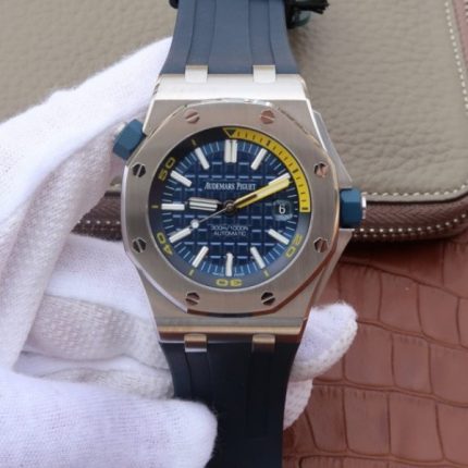 Replica Audemars Piguet JF Royal Oak Offshore Diver 2017 Blue 15710 Rubber Strap A3120