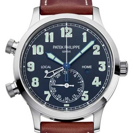 Patek Philippe Complications Calatrava Pilot Travel Time Blue Dial Mens Watch 5524G-001(1:1 replica)