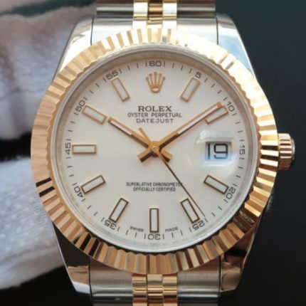 Replica Rolex DateJust 41mm 126333 YG Wrapped White Dial SS/YG Jubilee Bracelet A2824