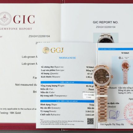 Rolex DateJust Women s Copies Watch Diamonds Moissanite + 18K Gold Wrapped 31mm