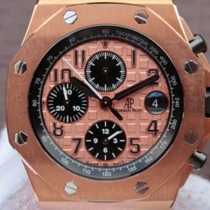 Replica Audemars Piguet JF Royal Oak Offshore 26470OR Gold Theme Leather Strap A3126
